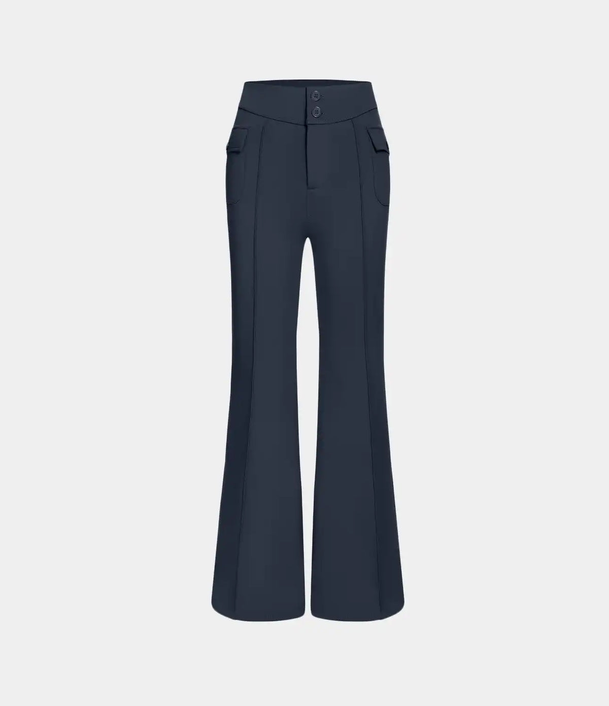 High Waisted Side Flap Pocket Flare Casual Cargo Pants