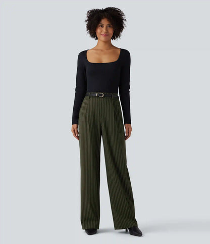 Halara Flex™ High Waisted Straight Leg InstantCool Stripe Work Pants with Pockets