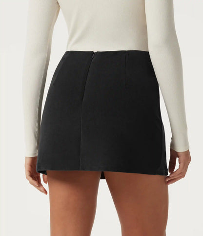High Waisted 2-in-1 Corduroy Mini Casual Skirt