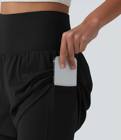 SoftlyZero™ Airy Super High Waisted 2-in-1 InstantCool Yoga Shorts 9'' with Pockets
