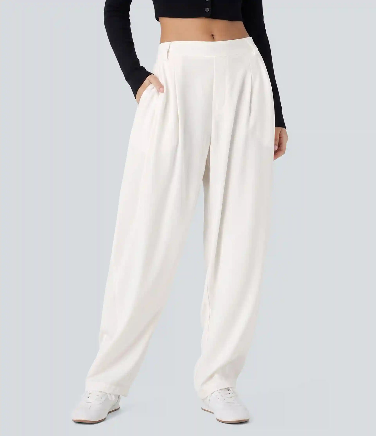 Mid Rise Pocket Barrel Leg Baggy Work Pants