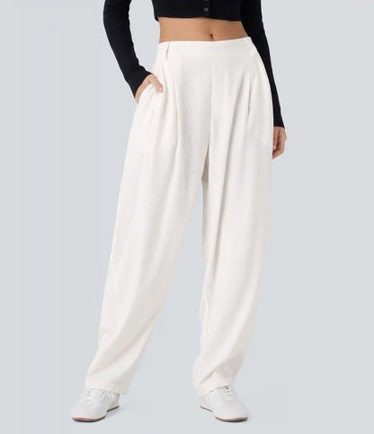 Mid Rise Pocket Barrel Leg Baggy Work Pants