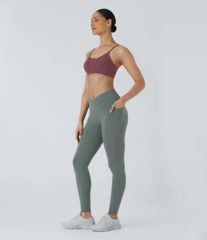 Patitoff™ 2.0 Pet Hair Resistant High Waisted Crossover Side Pocket Yoga Leggings