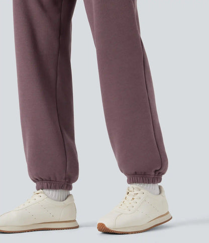 High Waisted Inside Drawstring Fleece Casual Joggers with Pockets