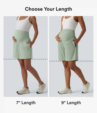 Softlyzero™ Airy Super High Waisted 2-in-1 InstantCool Yoga Maternity Shorts 7'' with Pockets
