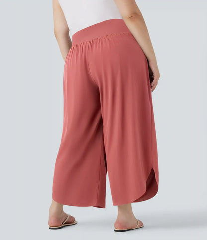 Plus Size Breezeful™ High Waisted Tummy Control Hem Quick Dry Pants with Pockets