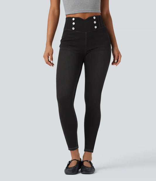 Halara Flex™ High Waisted Tummy Control Skinny Denim Casual Leggings with Pockets