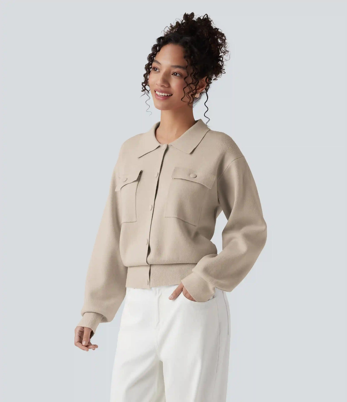 Pocket Long Sleeve Casual Sweater