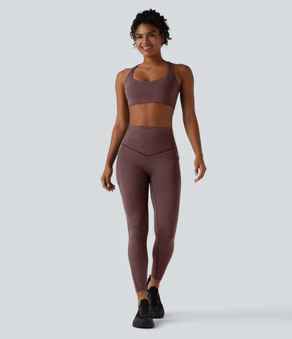 Medium Support Racerback Stripes Training Sports Bra