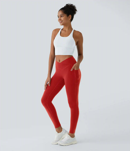 SoftlyZero™ Crossover Pocket Plain Leggings
