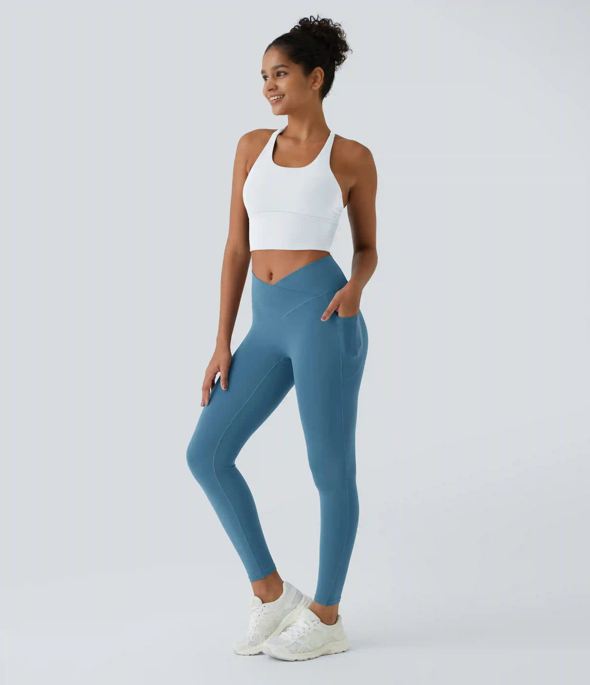 SoftlyZero™ Crossover Pocket Plain Leggings