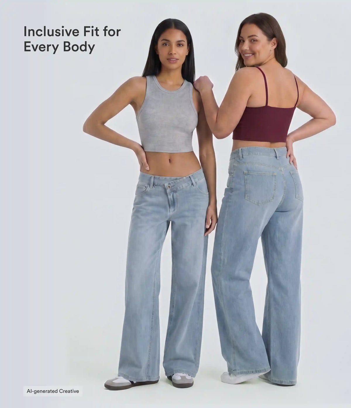 Halara Flex™ Asymmetric Low Rise Zipper Pockets Baggy Wide Leg Washed Casual Jeans