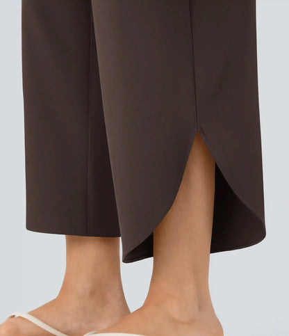 Breezeful™ High Waisted Tummy Control Split Hem Quick Dry Resort Pants with Pockets