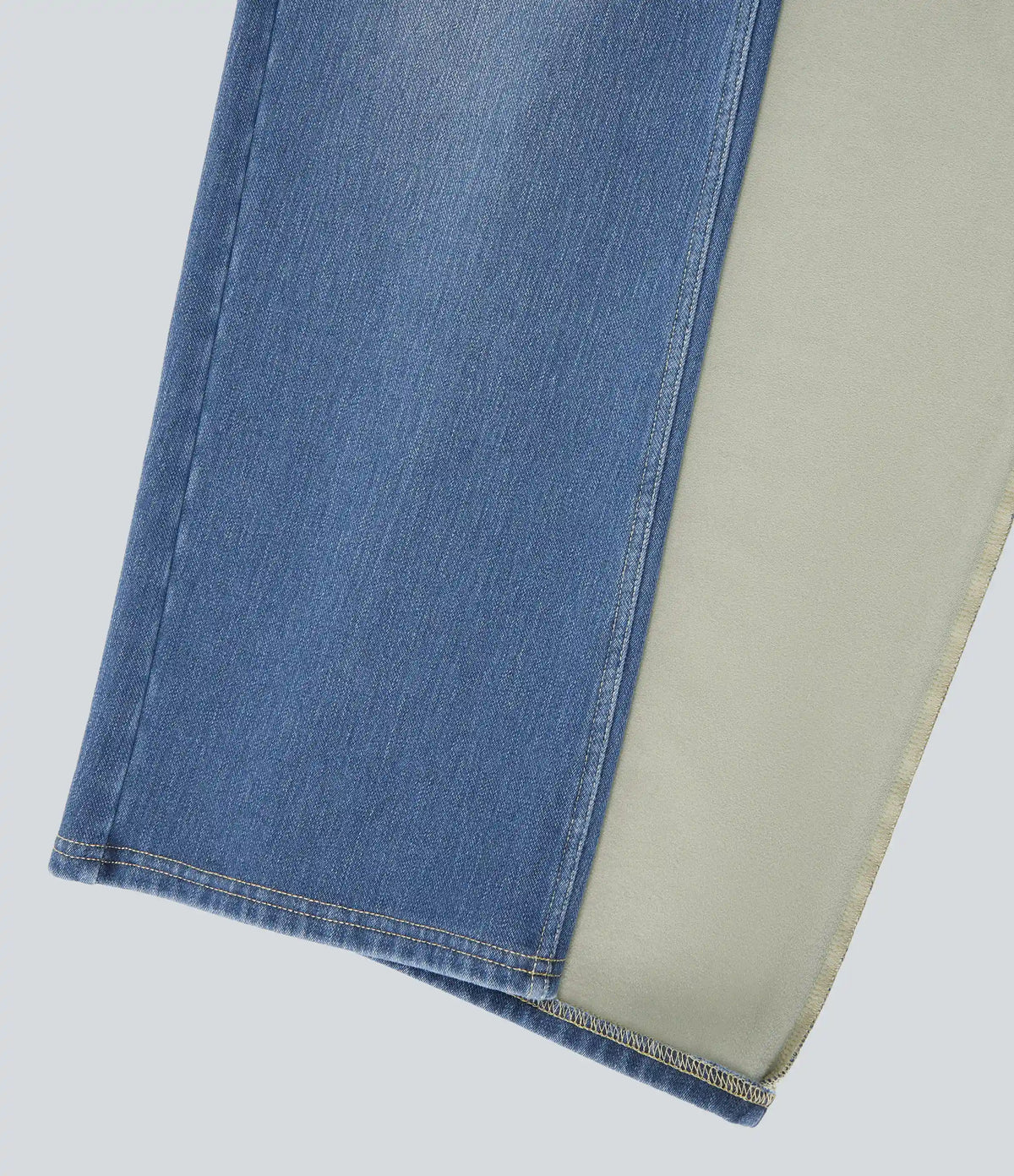 Mid Rise Asymmetric Straight Leg Fleece Casual Jeans with Pockets