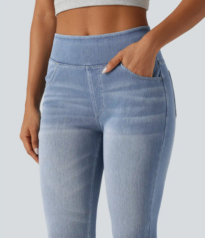 Halara Flex™ High-Waisted Denim Casual Capri Leggings with Pockets