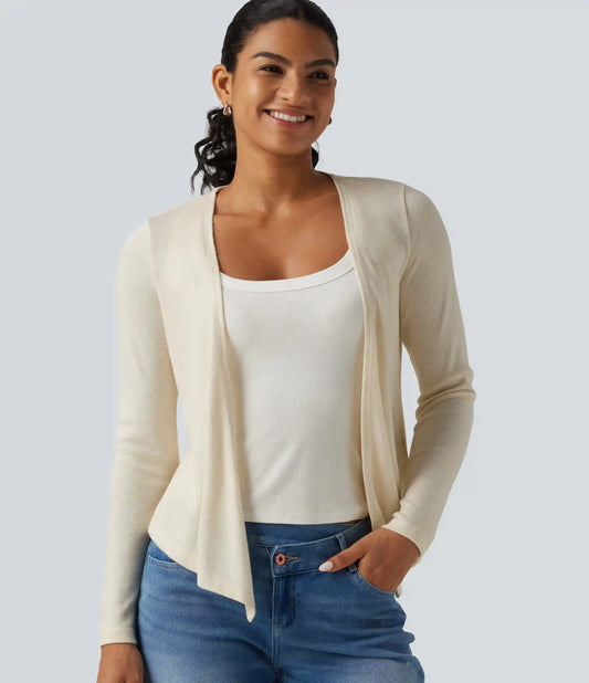 Open Front Long Sleeve Casual Cardigan