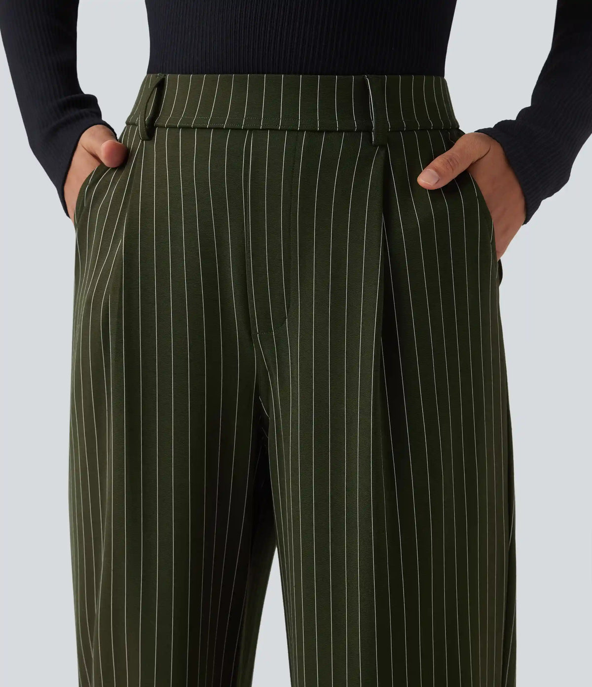 Halara Flex™ High Waisted Straight Leg InstantCool Stripe Work Pants with Pockets