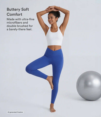 SoftlyZero™ Crossover Pocket Plain Leggings