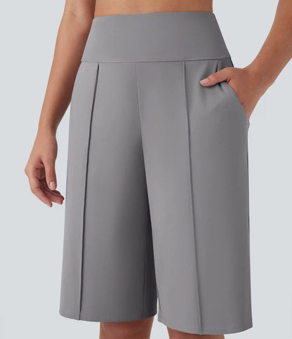 SoftlyZero™ Airy High Waisted Pocket Straight Leg Cool Touch Workout Bermuda Shorts