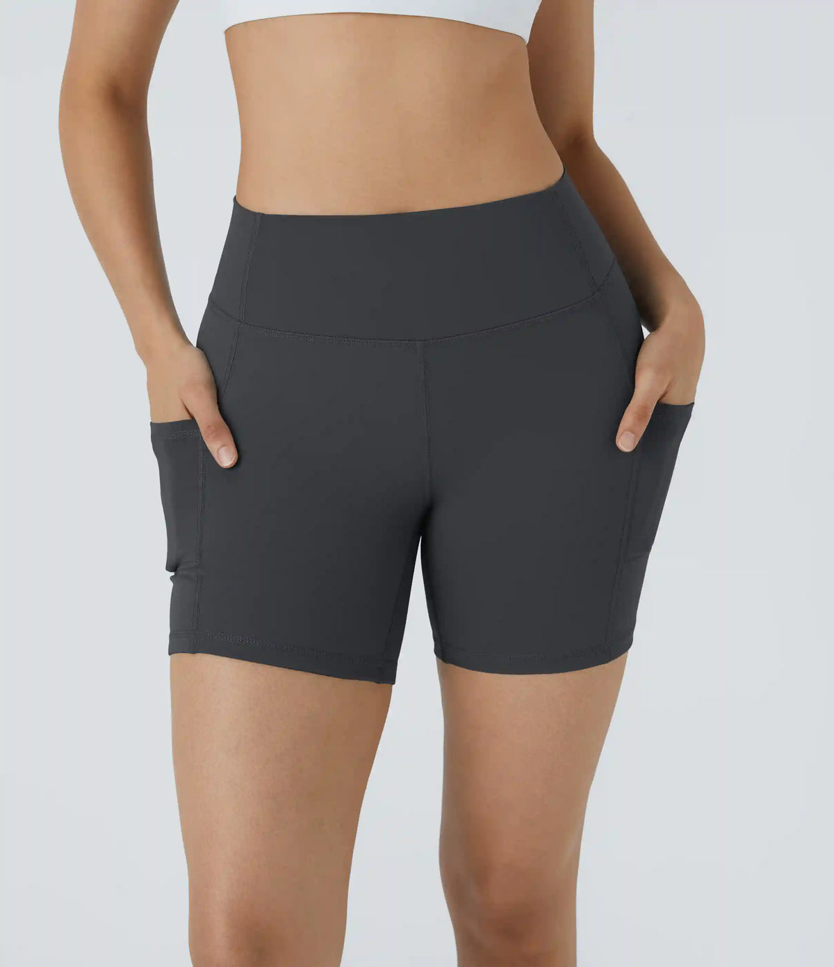 High Waisted Pocket Running Biker Shorts