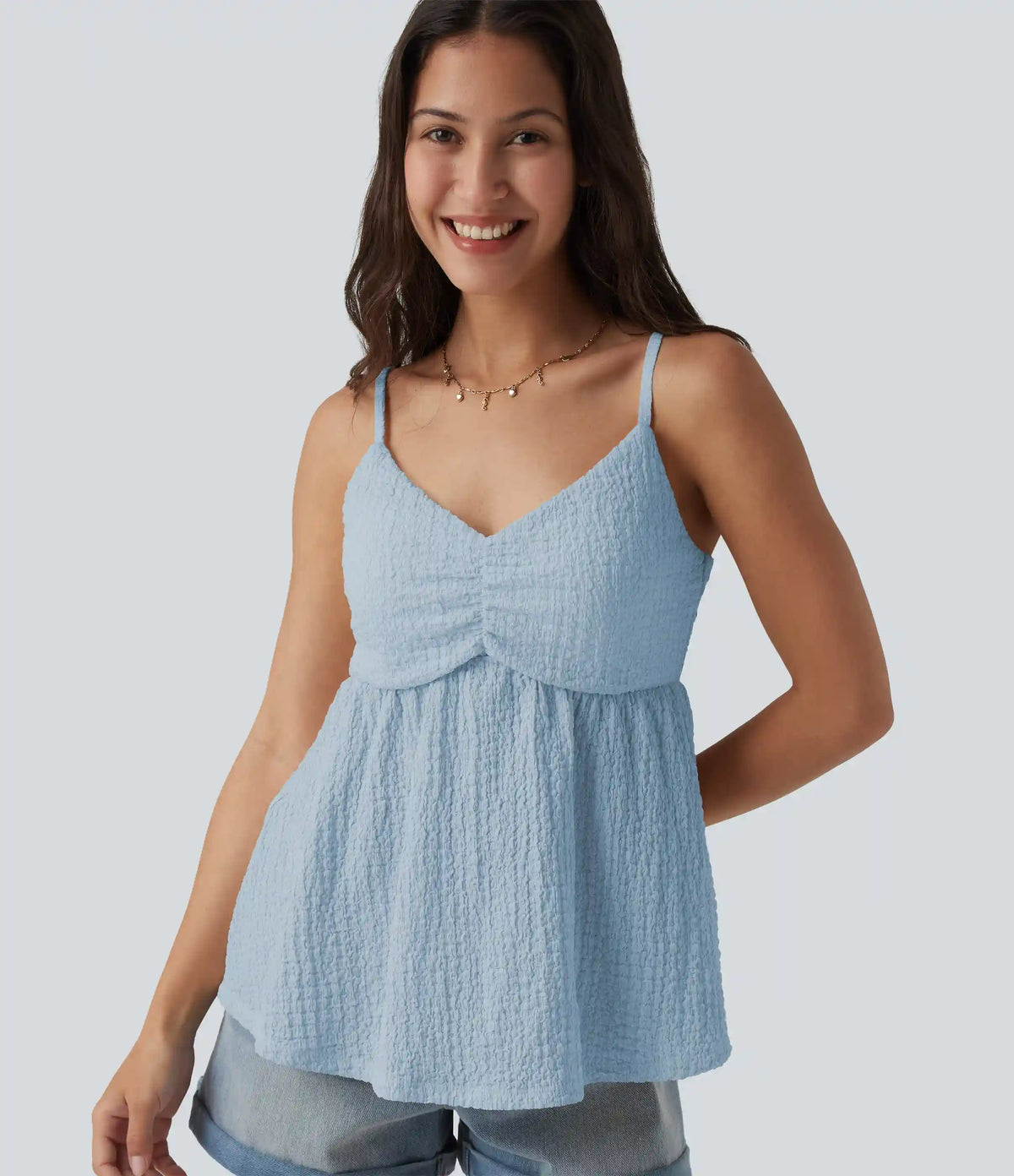Built-in Bra V Neck Tank Top