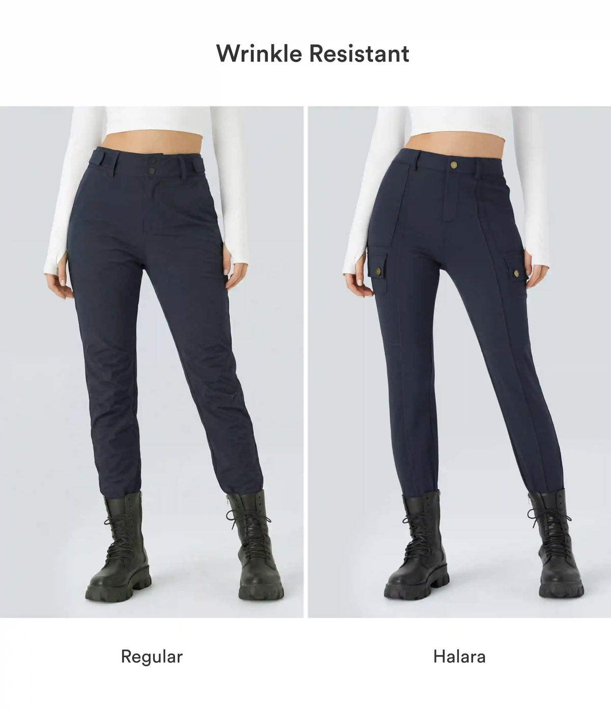 DayStretch High Waisted Zipper Pockets Solid Skinny Cargo Pants