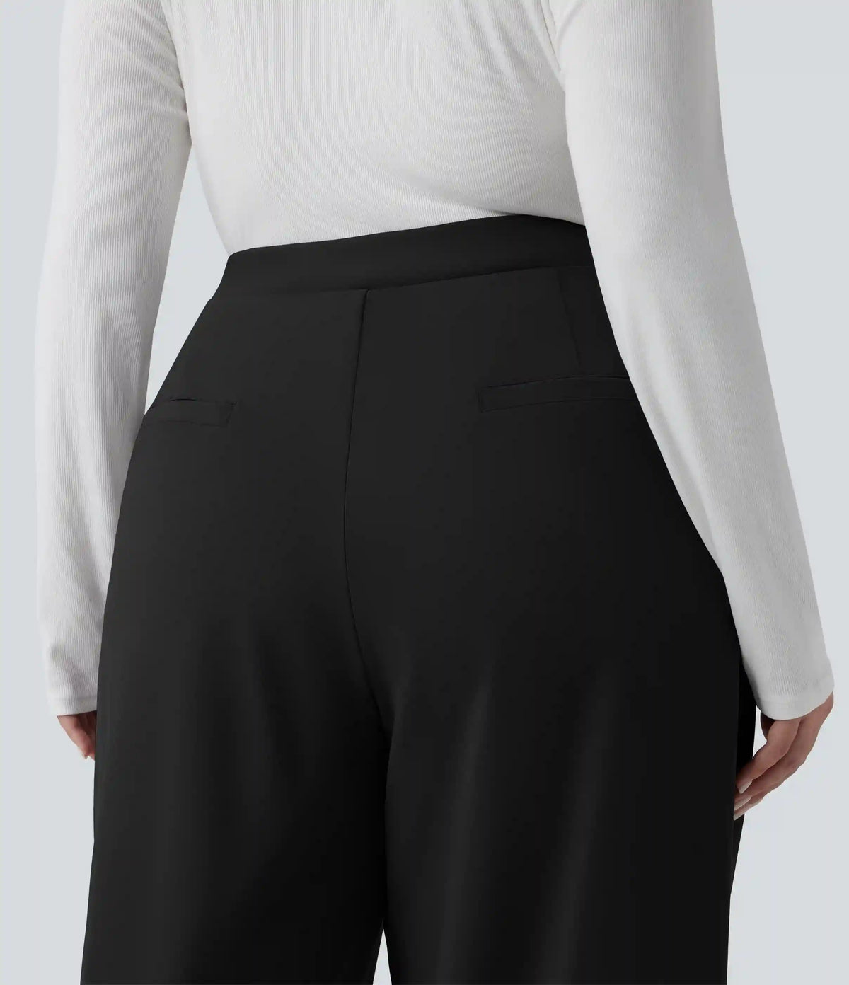 Plus Size Halara Flex™ DayStretch Asymmetric High Waisted Barrel Leg Work Pants with Pockets