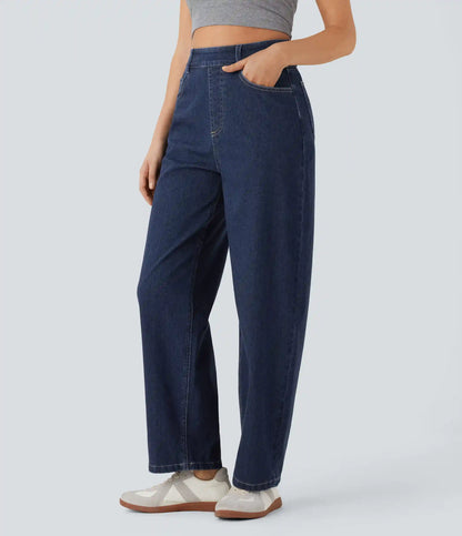 Halara Flex™ High Waisted Pockets Washed Casual Baggy Jeans