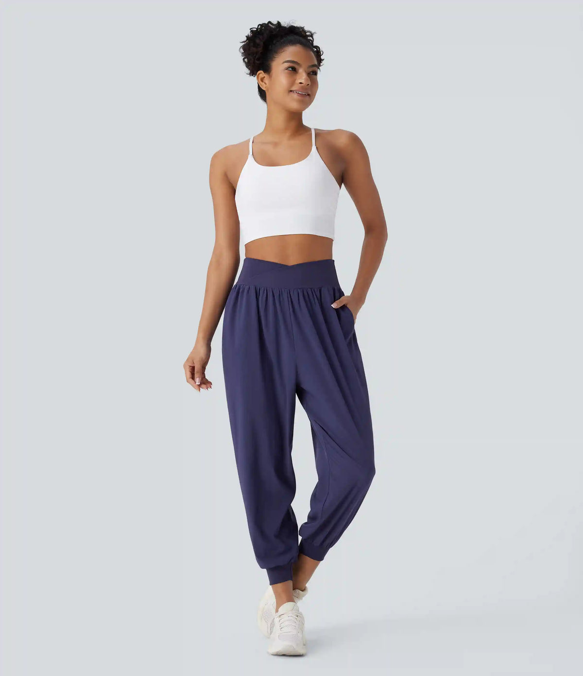 Breezeful™ Crossover High Waisted Pockets Quick Dry Yoga Joggers