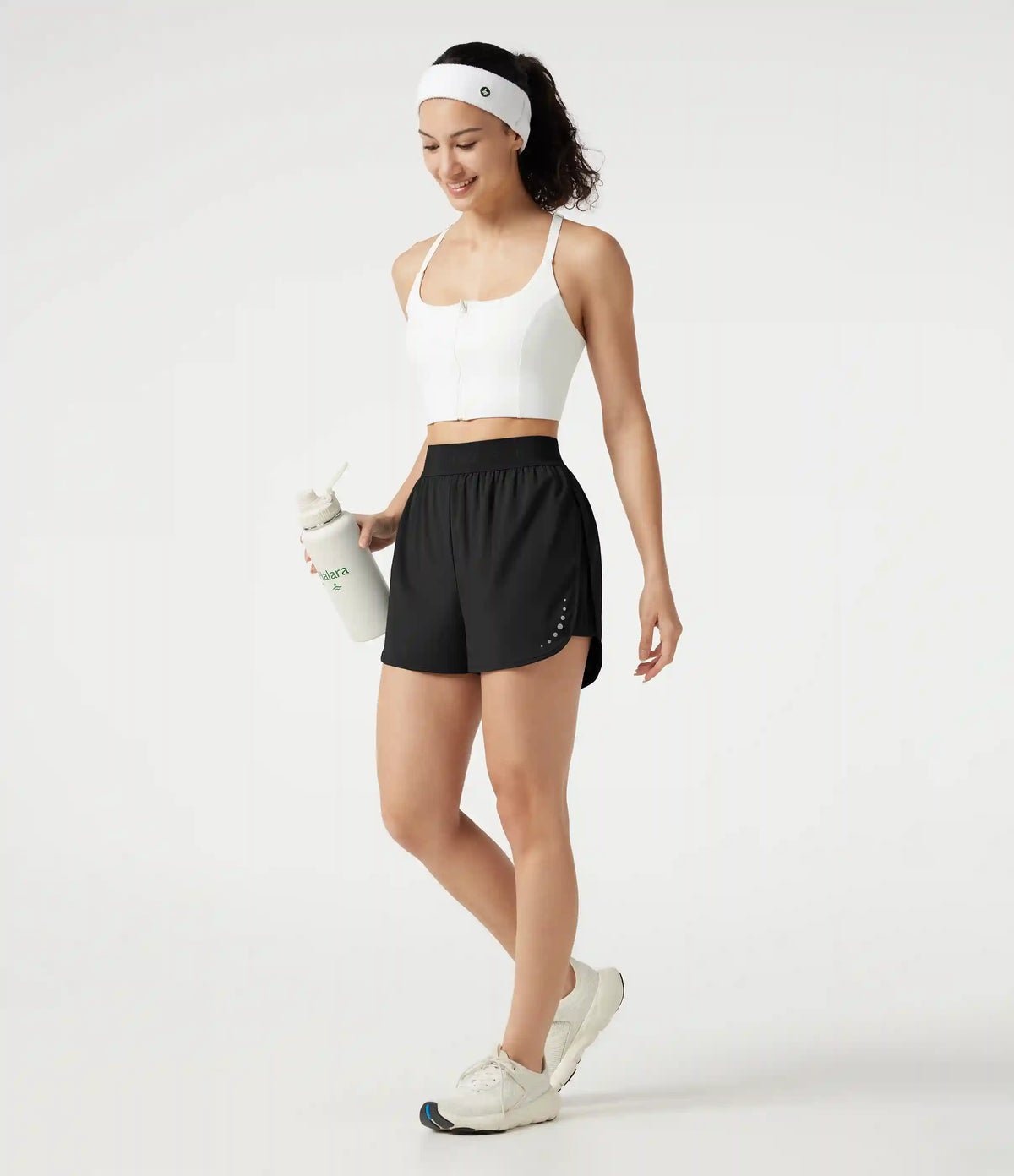 Breezeful™ High Waisted Contrast Mesh 2-in-1 Quick Dry Workout Shorts 3'' with Pockets