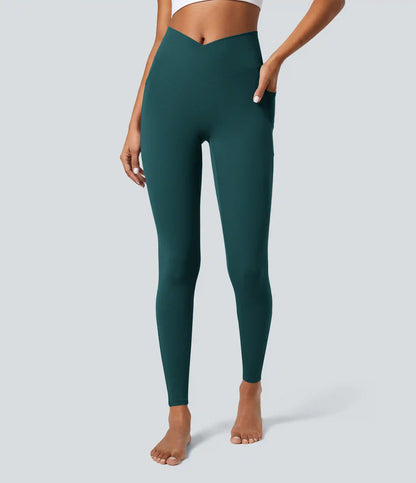 SoftlyZero™ Crossover Pocket Plain Leggings
