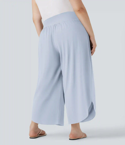 Plus Size Breezeful™ High Waisted Tummy Control Hem Quick Dry Pants with Pockets