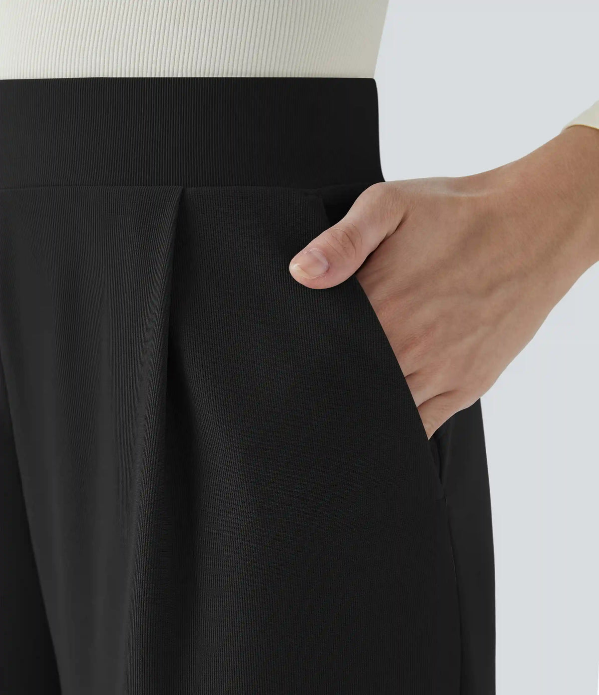 Halara Flex™ High Waisted Body Sculpt Waist-Slimming Pocket Wide Leg Micro Waffle Work Pants