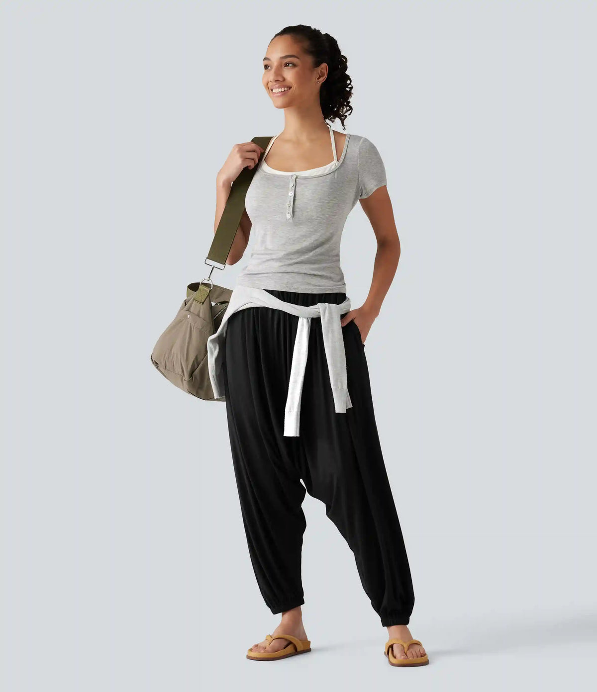 High Waisted Relaxed Casual Jogger with Pockets