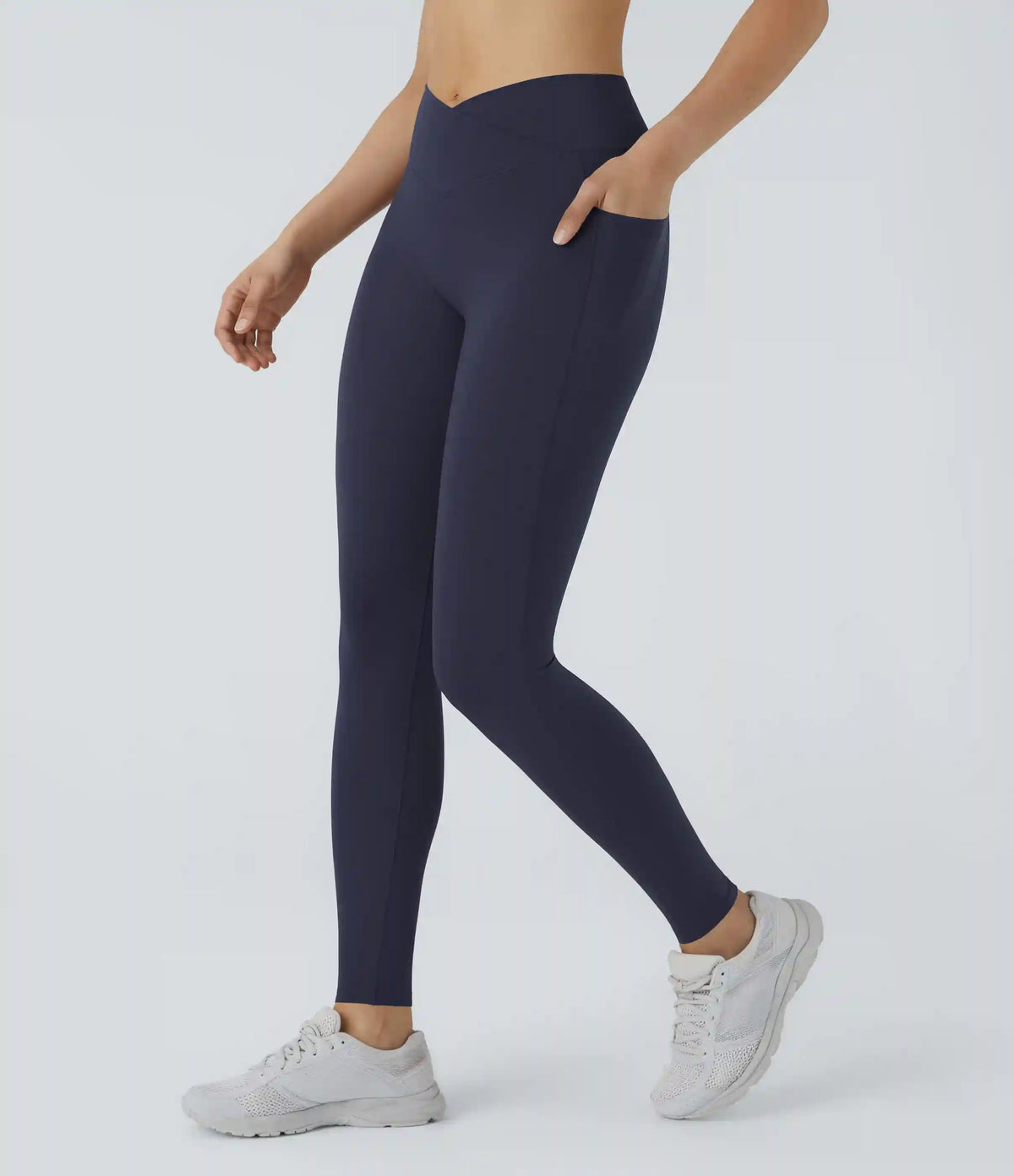 Patitoff™ 2.0 Pet Hair Resistant High Waisted Crossover Side Pocket Yoga Leggings