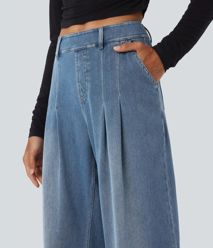 Halara Flex™ Mid Rise Wide Leg Casual Jeans with Pockets