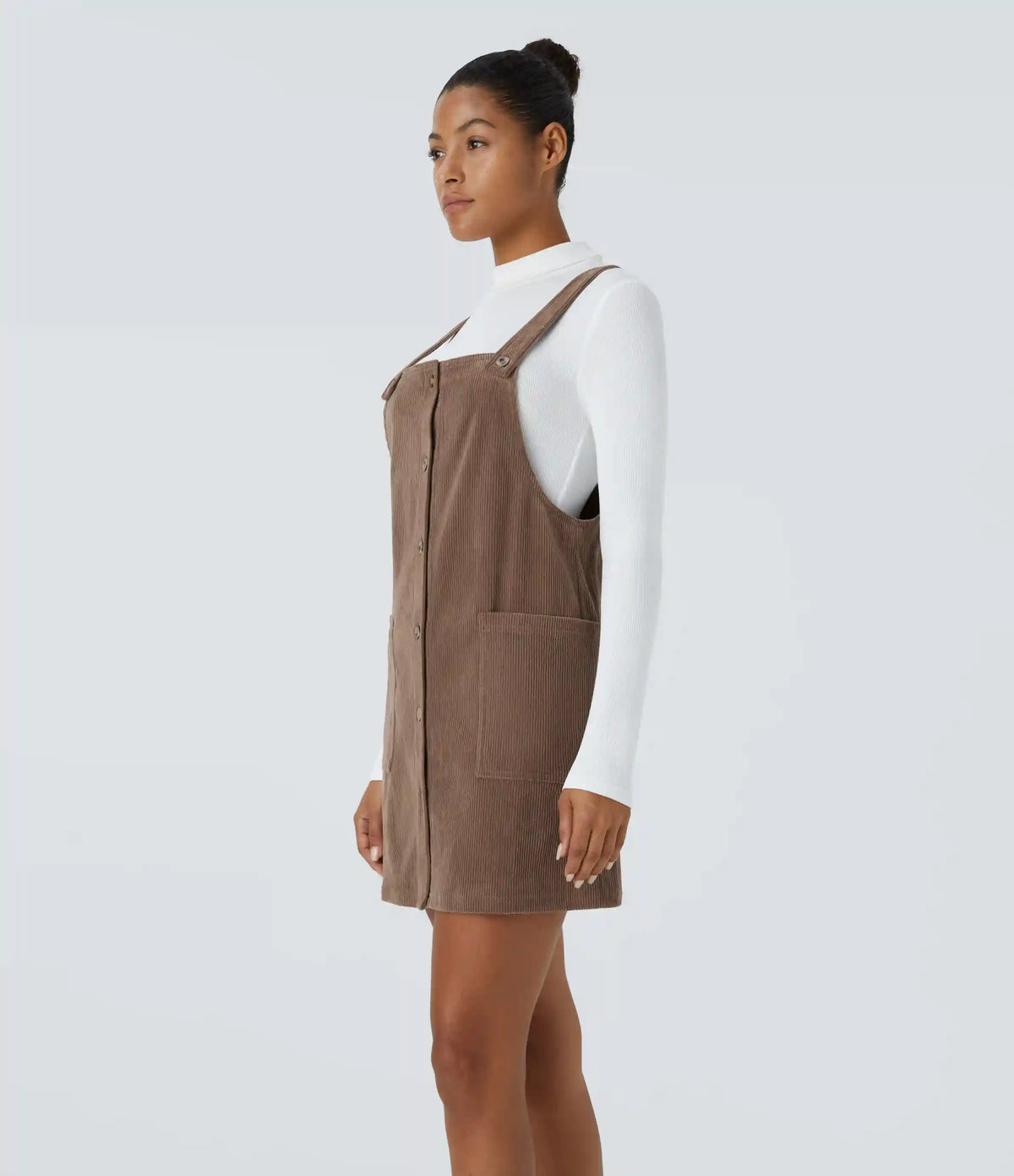 Pocket Corduroy Mini Casual Jumper Dress