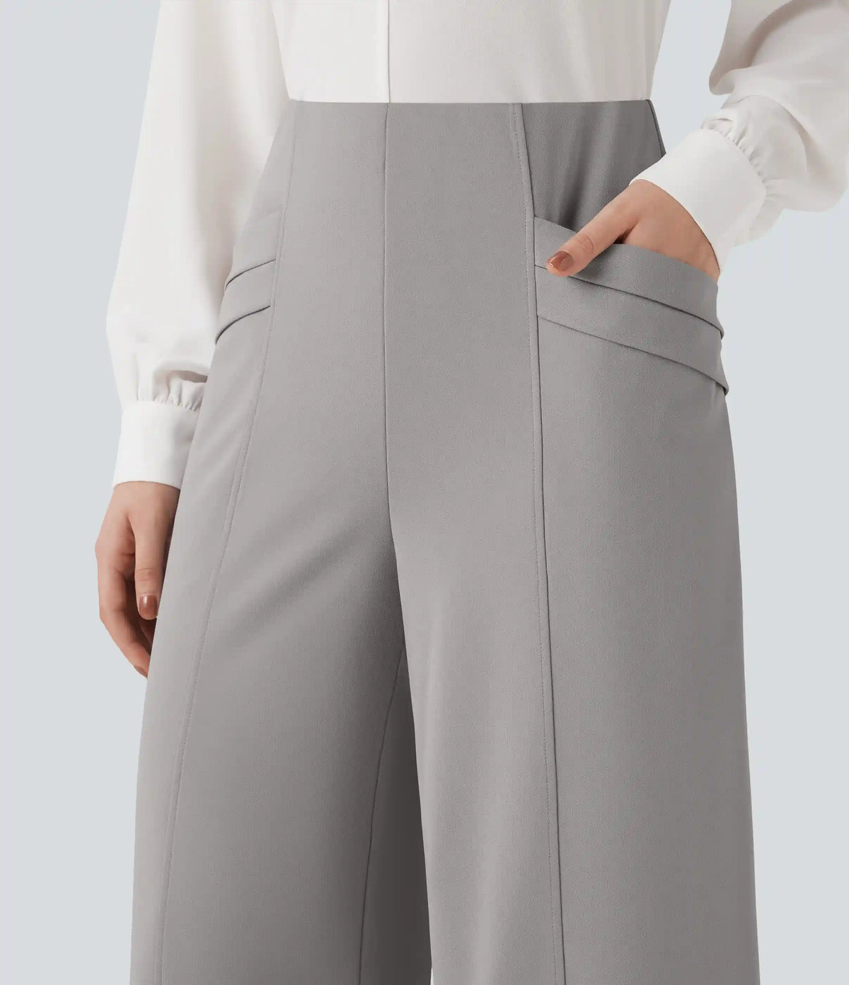 Halara Flex™ High Waisted Wide Leg Crepe Work 7/8 Pants with Pockets