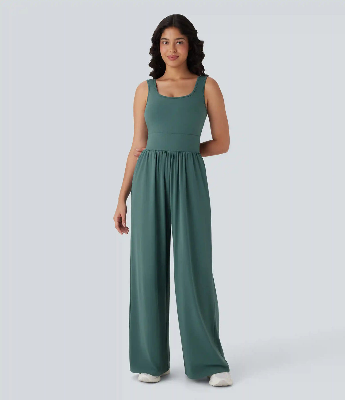 SoftlyZero™ Airy Wide Leg InstantCool Yoga Jumpsuit with Pockets-Easy Peezy