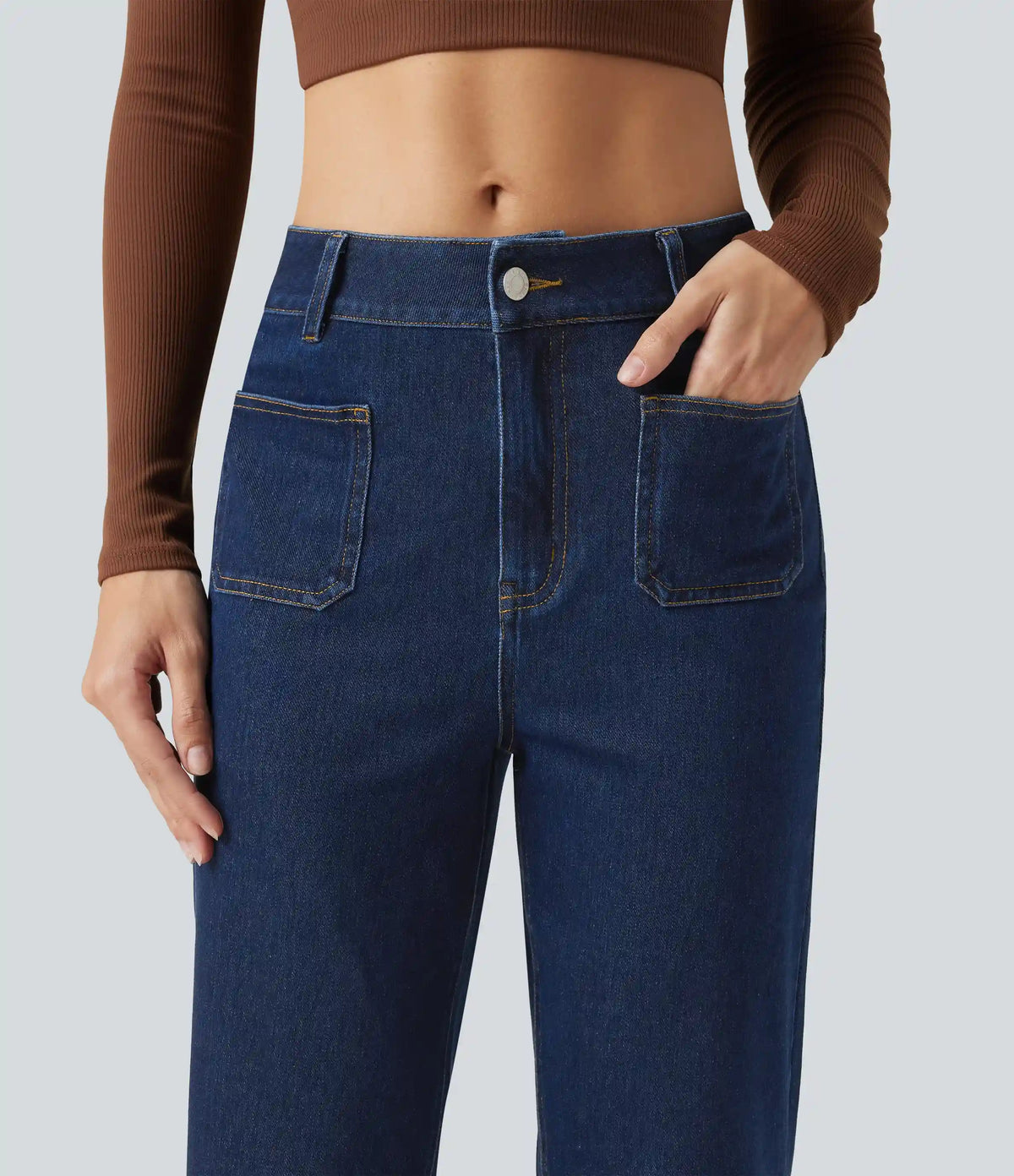 Halara Flex™ Mid Rise Casual Bootcut Jeans with Pockets