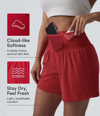 SoftlyZero™ Airy High Waisted Tummy Control 2-in-1 InstantCool Yoga Shorts with Pockets