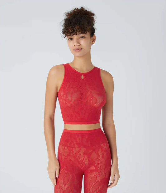 OneForm Seamless Flow Cut Out Cropped Casual Tank Top