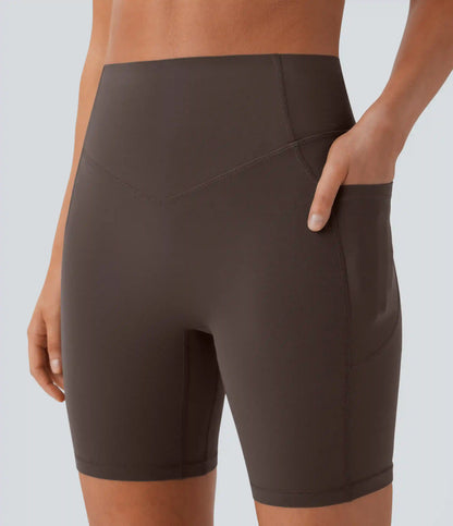 Halara UltraSculpt™ High Waisted Scrunch Butt Lifting Tummy Control Side Pocket Shaping Workout Biker Shorts 7''
