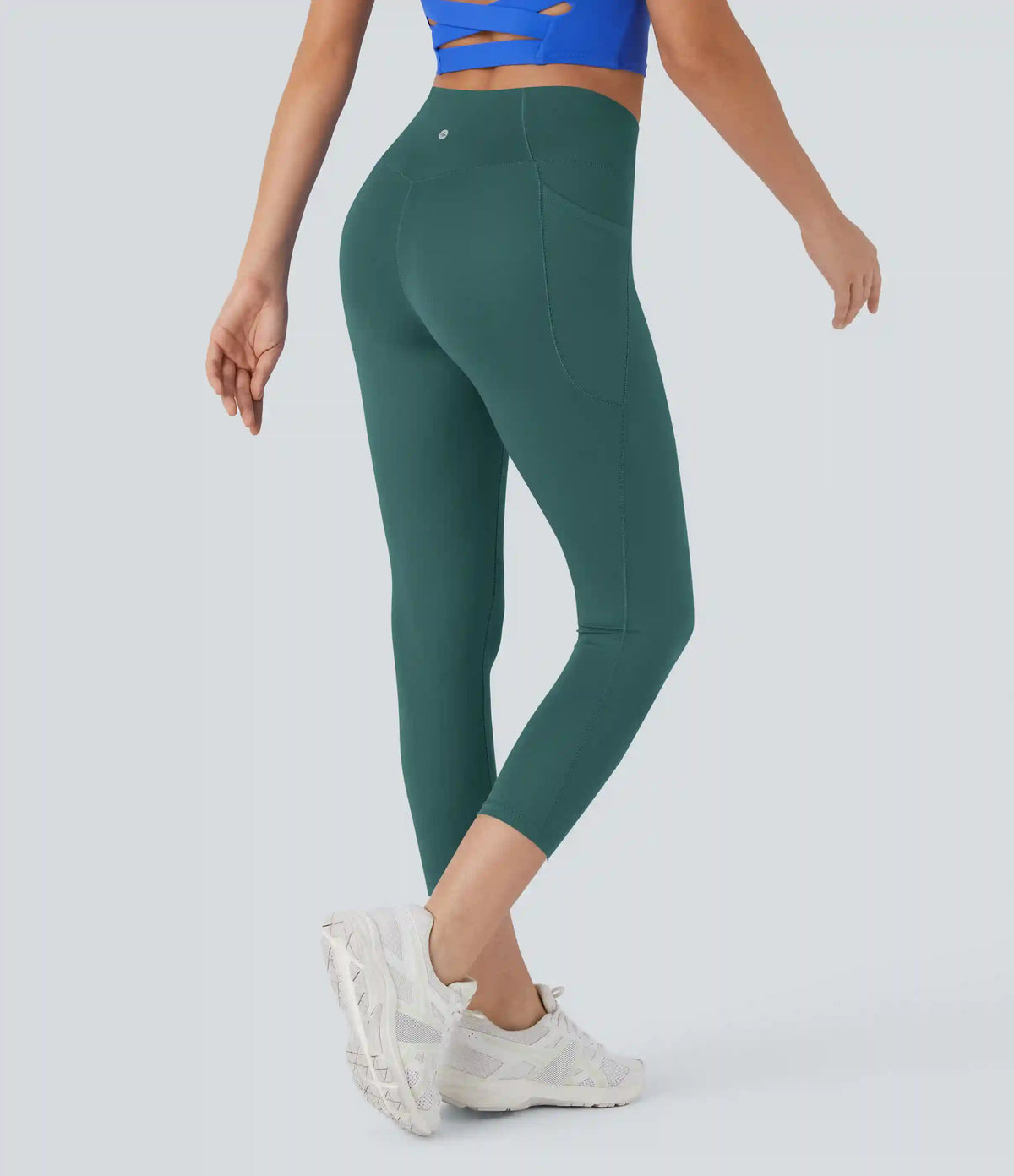 SoftlyZero™ High Waisted Crossover Pocket Capri Yoga Leggings