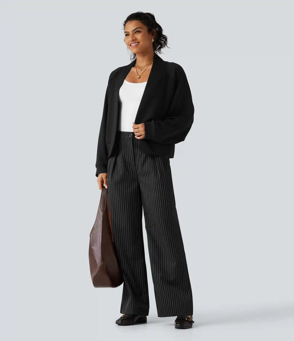Open Front Long Sleeve Casual Jacket
