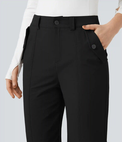 Durable Water Repellent Mid Rise Straight Leg Hiking Pants with Pockets