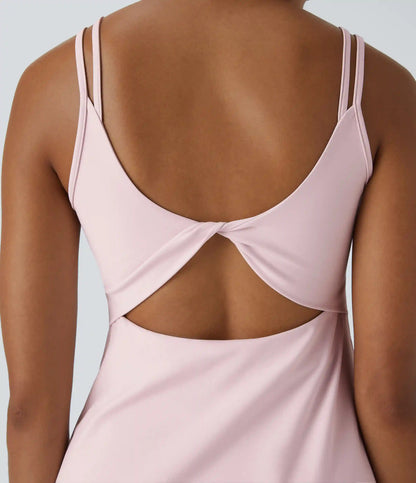 SoftlyZero™ Plush Double Straps 2-Piece Pocket Slip Dance Active Dress A-D Cups