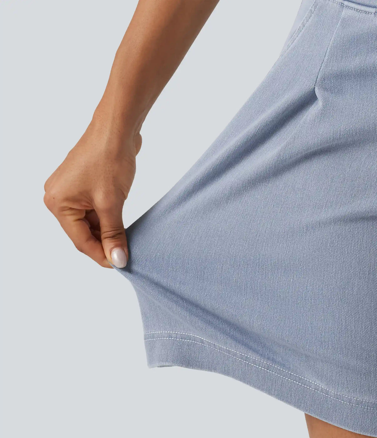 Halara Flex™ High Waisted Denim Casual Baggy Bermuda Shorts 7'' with Pockets