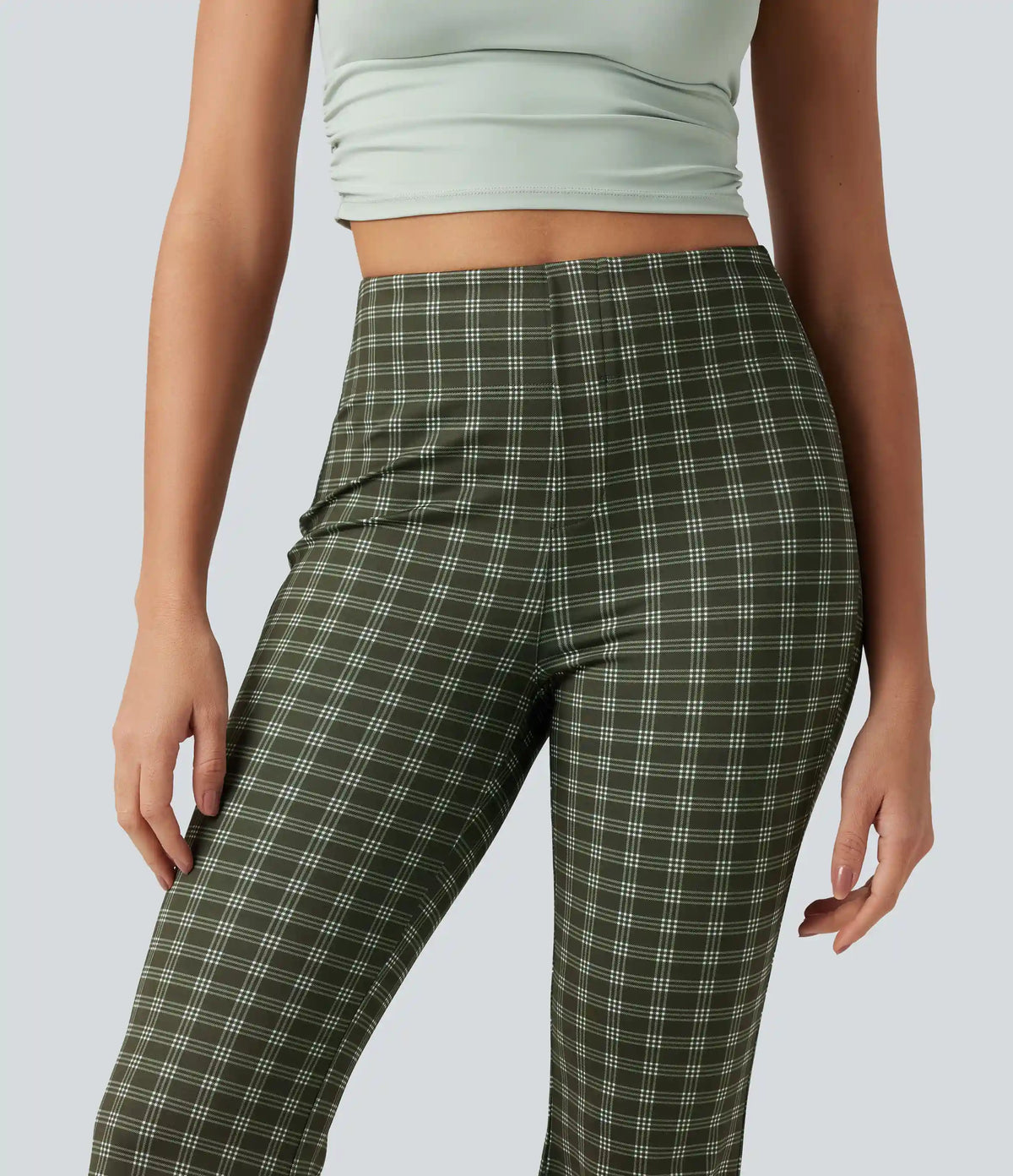 Halara Flex™ High Waisted Plaid Bootcut Work Pants with Pockets