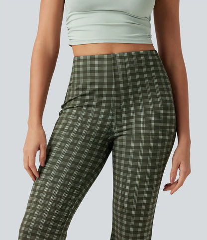 Halara Flex™ High Waisted Plaid Bootcut Work Pants with Pockets